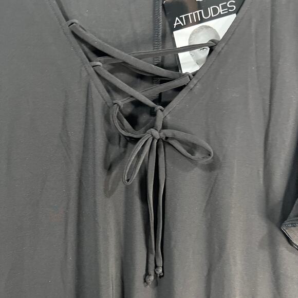 Attitudes by Renee Petite Lace Front Maxi Dress Black 3XP - Picture 6 of 16